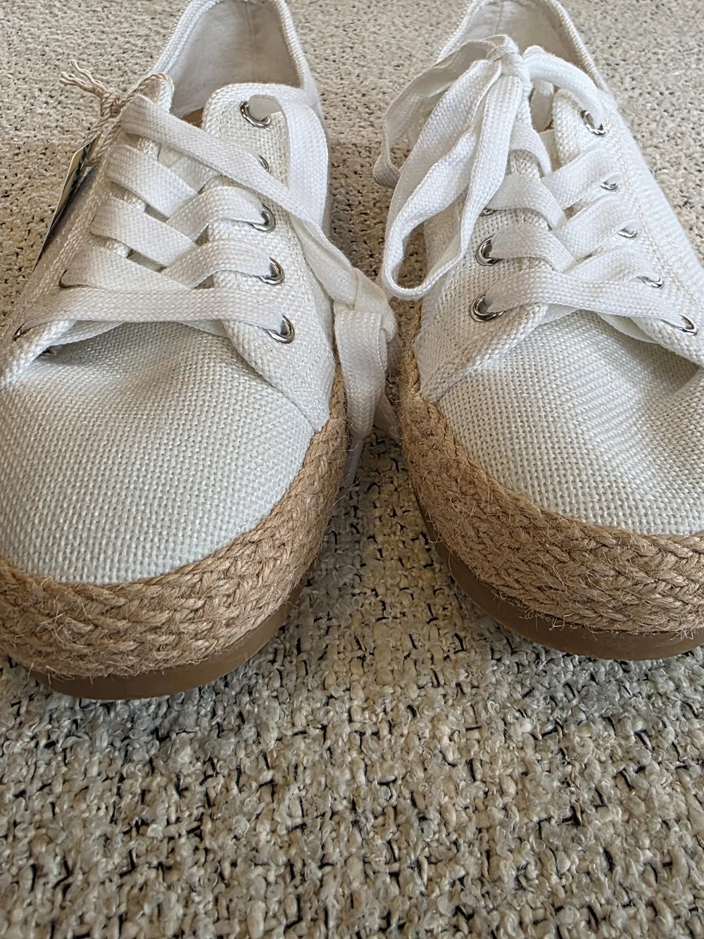Tommy Bahama White Canvas Espadrille Platform Sneakers Size 8.5